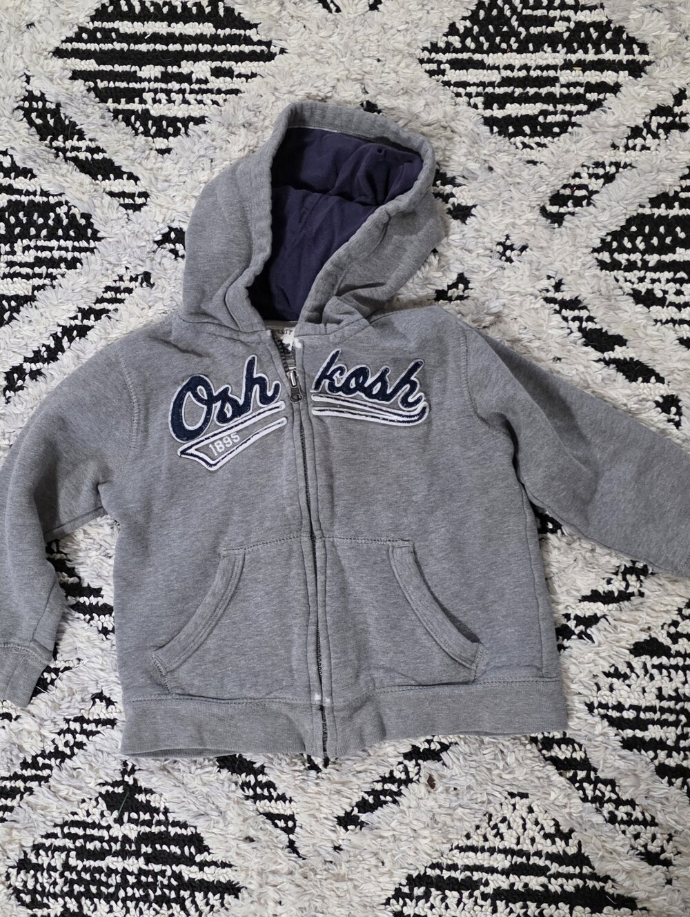 OshKosh B'Gosh Toddler Boy Gray Hooded Zip Up Sweatshirt 4T